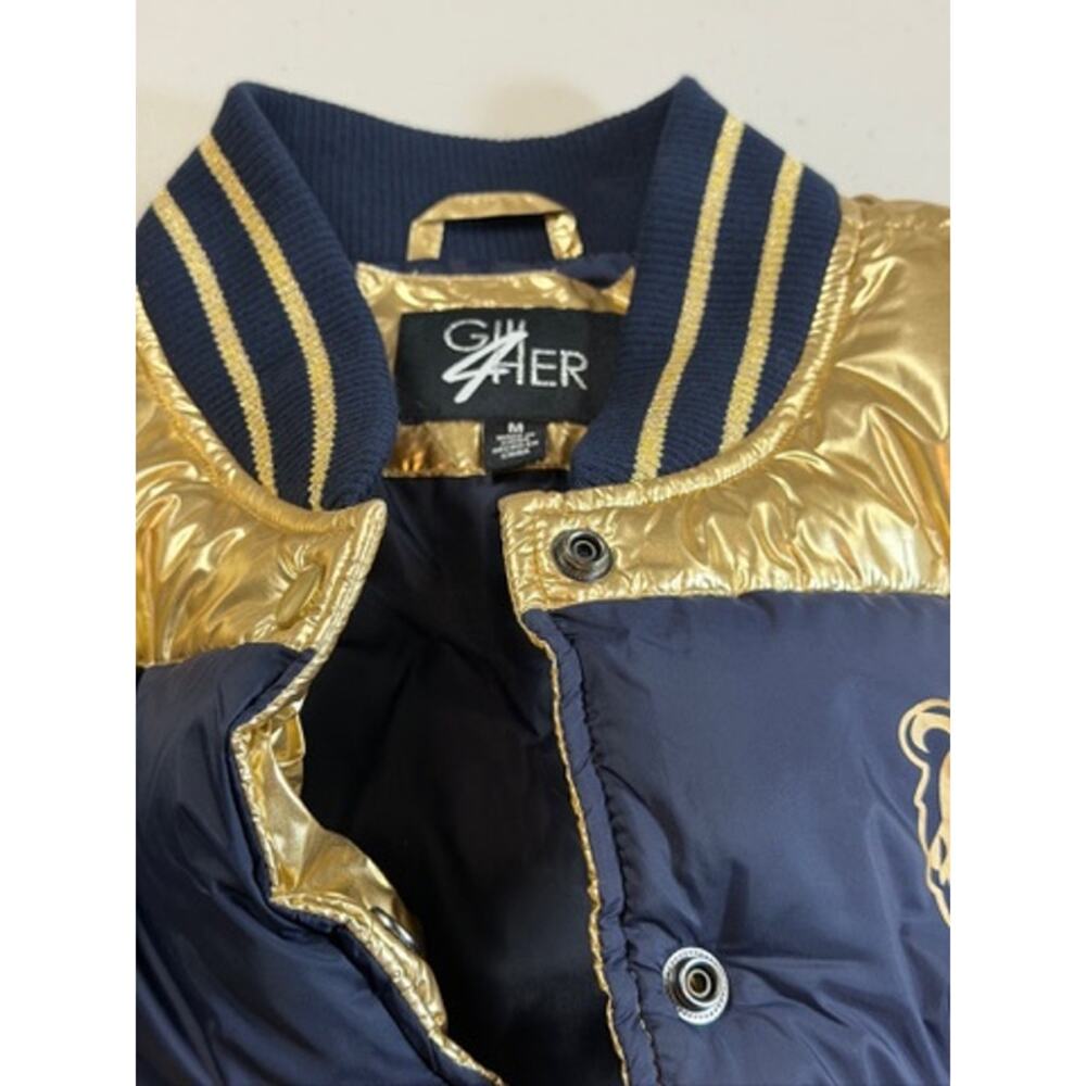Chicago Bears G-III 4Her Women's Metallic Puffer Jacket - Picture 3 of 5